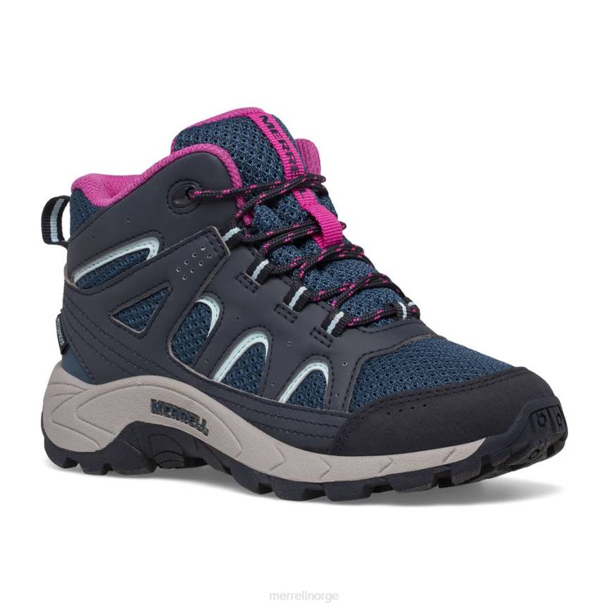 64NP1443 marine/turkis/fuchsia Merrell oakcreek mid blonder vanntett støvel (mk166227)
