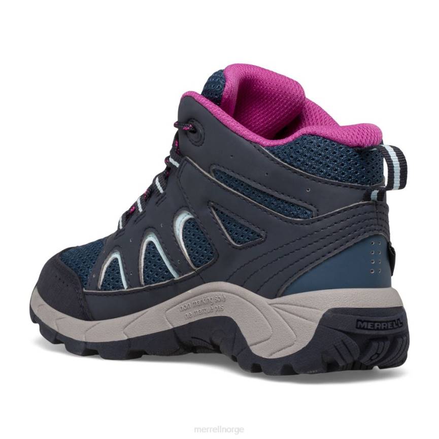 64NP1443 marine/turkis/fuchsia Merrell oakcreek mid blonder vanntett støvel (mk166227)