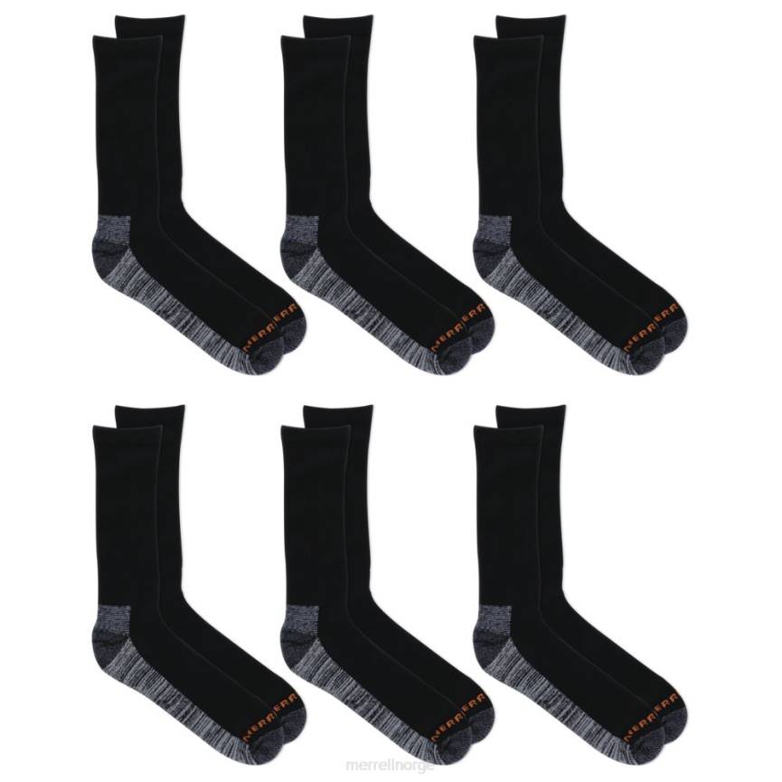 64NP266 svart Merrell work crew sokk 6 pack (jss26719-010)