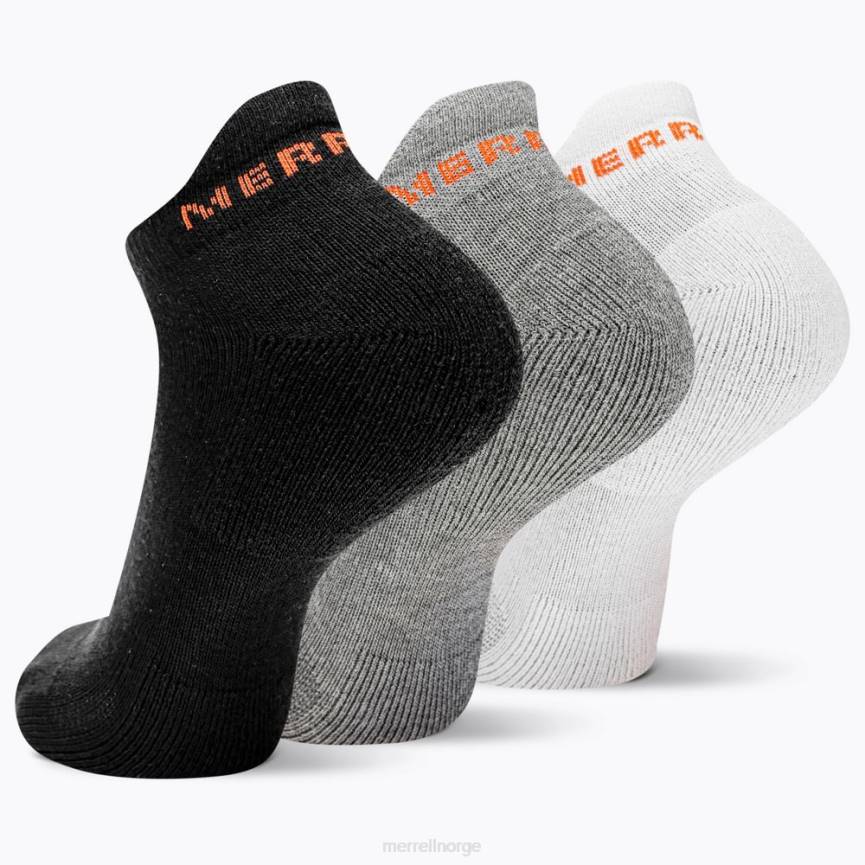 64NP274 sort assortert Merrell lavt snittsokk i bomull, 3 pakke (jsf26528-001)