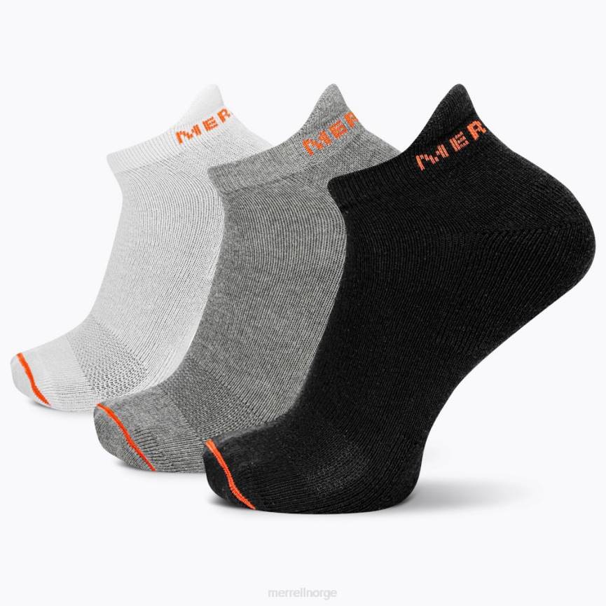 64NP274 sort assortert Merrell lavt snittsokk i bomull, 3 pakke (jsf26528-001)