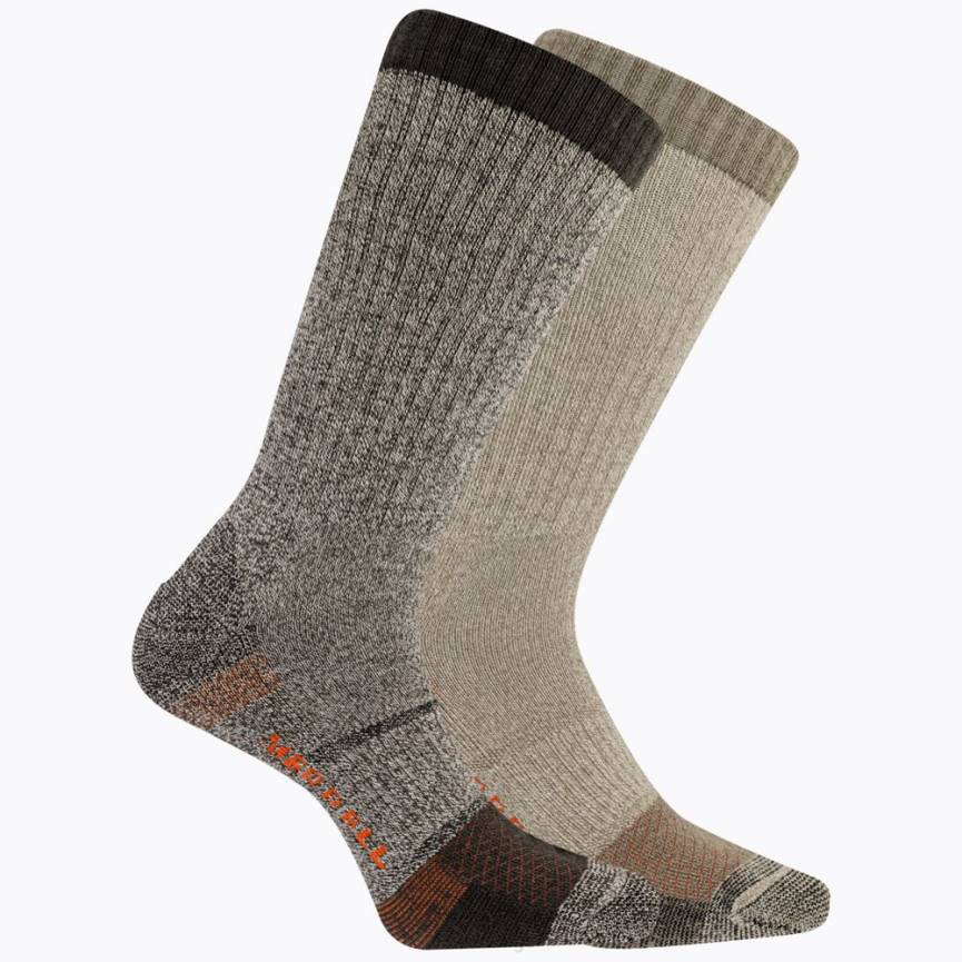 64NP315 brun ass. Merrell robust ståltåbesetningssokk 2-pakning (jss26717-238)